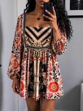 Anthropology Nikasha Floral Patterned Women's Dress large